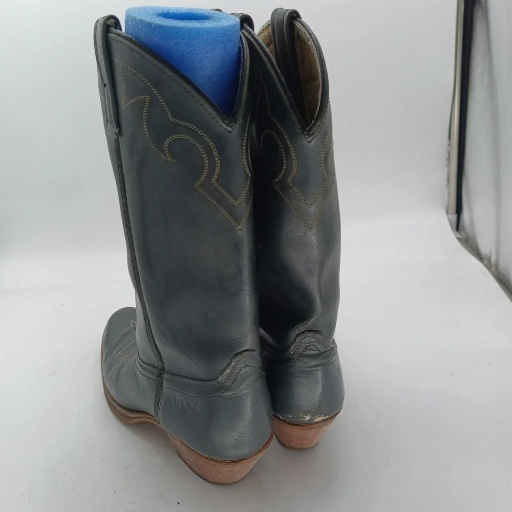 Dingo Womens Gray Leather Western Cowboy Boots 52001 Size 8 D s5